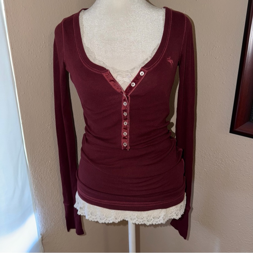 Vintage Y2K Abercrombie & Fitch 2000s Long Sleeve Henley Top